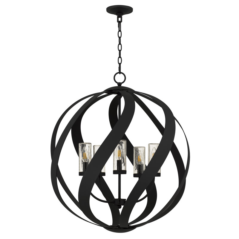 Luminaire suspendu noir 5 lumières Blacksmith