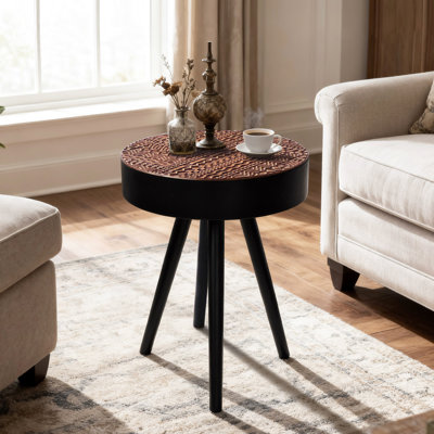 Round Table, Small Accent Table, Nightstand For Living Room, Bedroom, Office