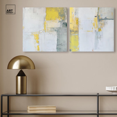 Sunlit Fragments Set Canvas Set of 2 Abstract Art Sets by