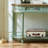 Retro Green Solid Wood Console Table