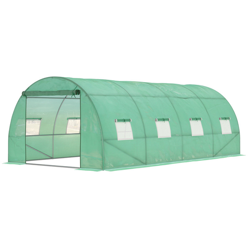 Oren Walk-In Polytunnel Greenhouse With Steel Frame And PE Cover