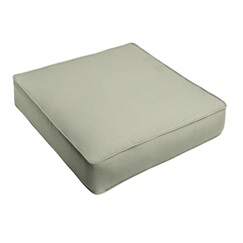 Revive Sunbrella Outdoor 5'' Dining Chair Seat Cushion, Green, 25" W x 25" D