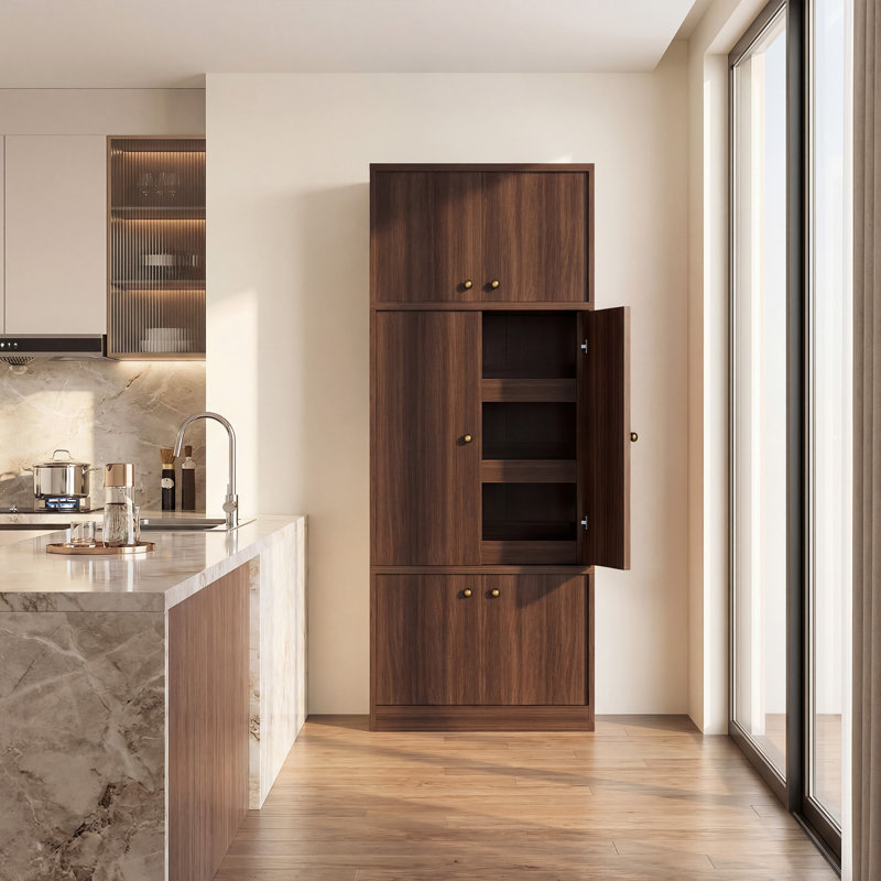 Grande armoire de rangement autoportante avec portes et tablettes