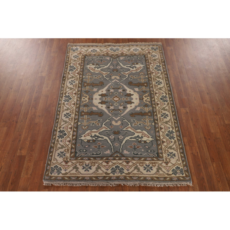 Tapis indien entièrement fait à la main Oushak 4 x 6