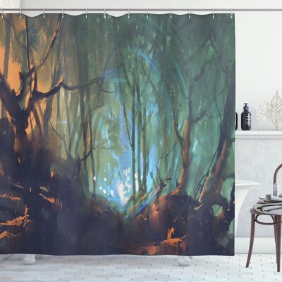 Mystic Dark Forest Artsy Shower Curtain Set -  Ambesonne, sc_17335