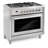 Cosmo 36 in. Stellar Collection 4.4 cu. ft. Dual Fuel Range, 5 Sealed Burners, 8 Function Convection Oven in Stainless Steel