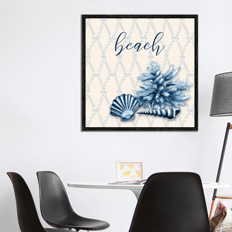 Ocean Waves IV 1 Piece Wall Art on Canvas, 93.98 cm H x 93.98 cm W, Black Framed