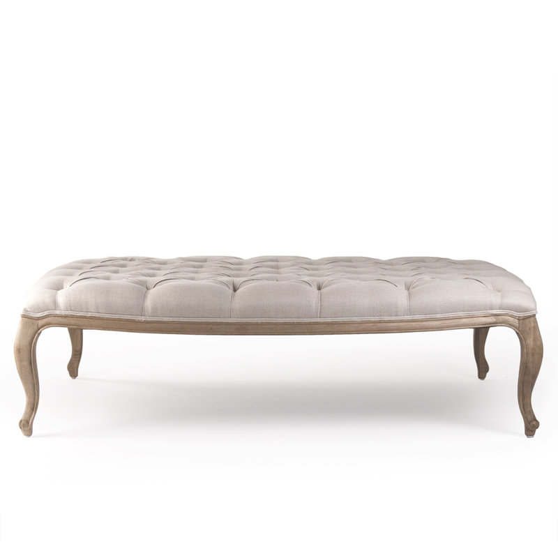 Lambersart Upholstered Ottoman, Natural