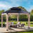 13 Ft. W x 11 Ft. D Cedar Wood Patio Gazebo with Double Metal Roof Hardtop Gazebo