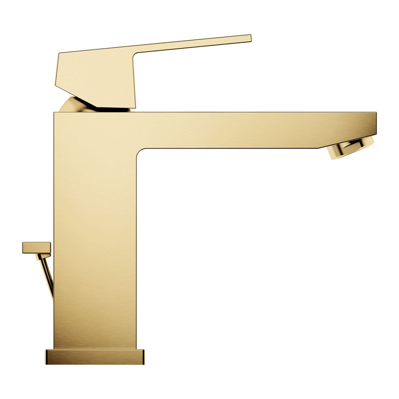 Robinet de salle de bain à un trou avec drain Eurocube®, Lever de soleil froid brossé