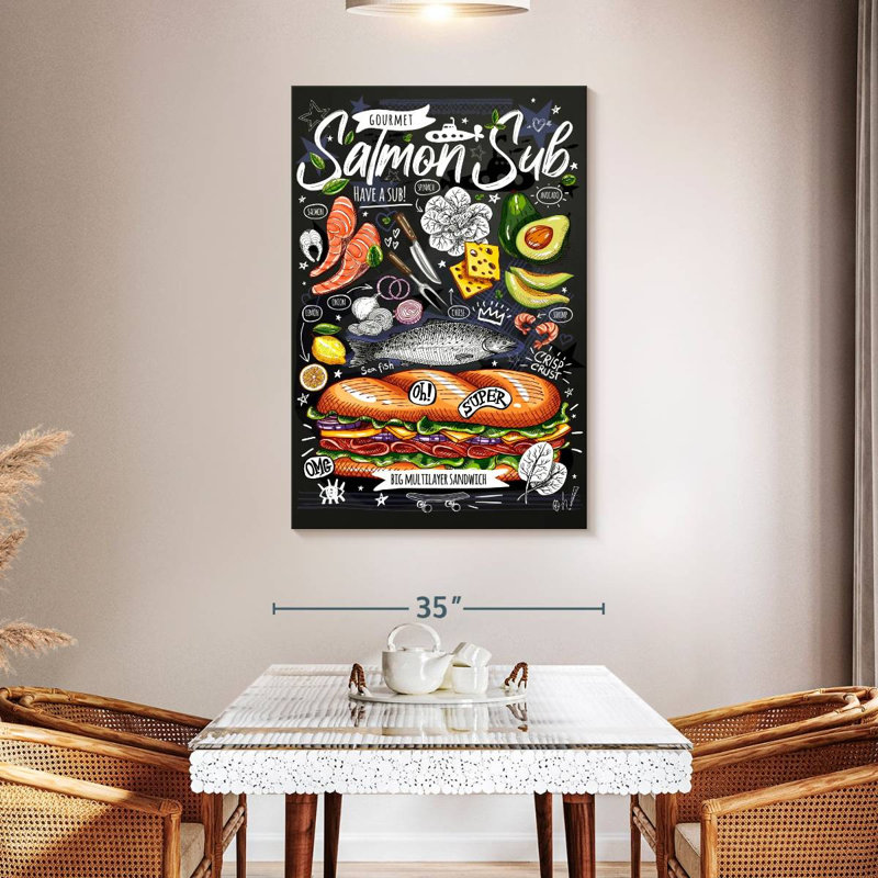 Yarlin Salmon Sub Sandwich, 48" H x 32" W