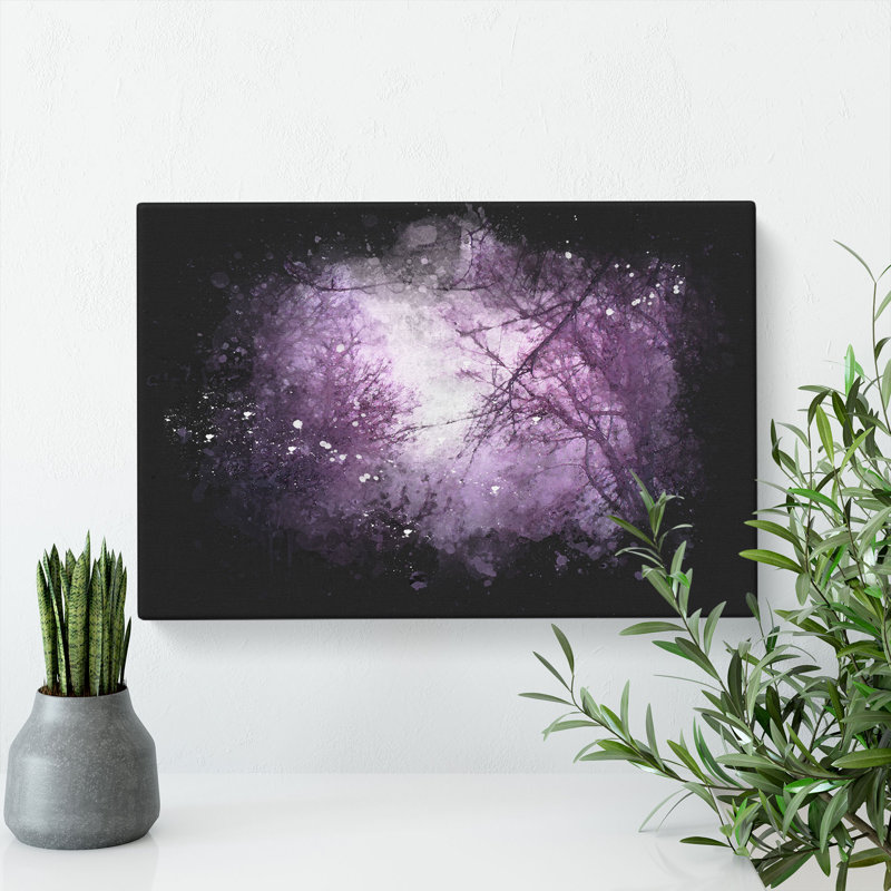 Purple Sky Behind The Winter Trees - Wrapped Canvas, 60cm H x 91cm W x 3cm D