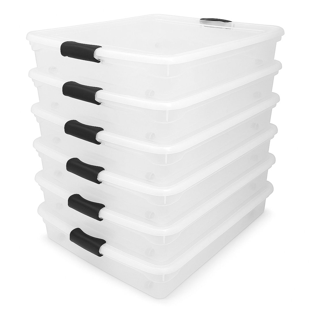 56 qt Plastic Storage Tote Set Homz Pack 