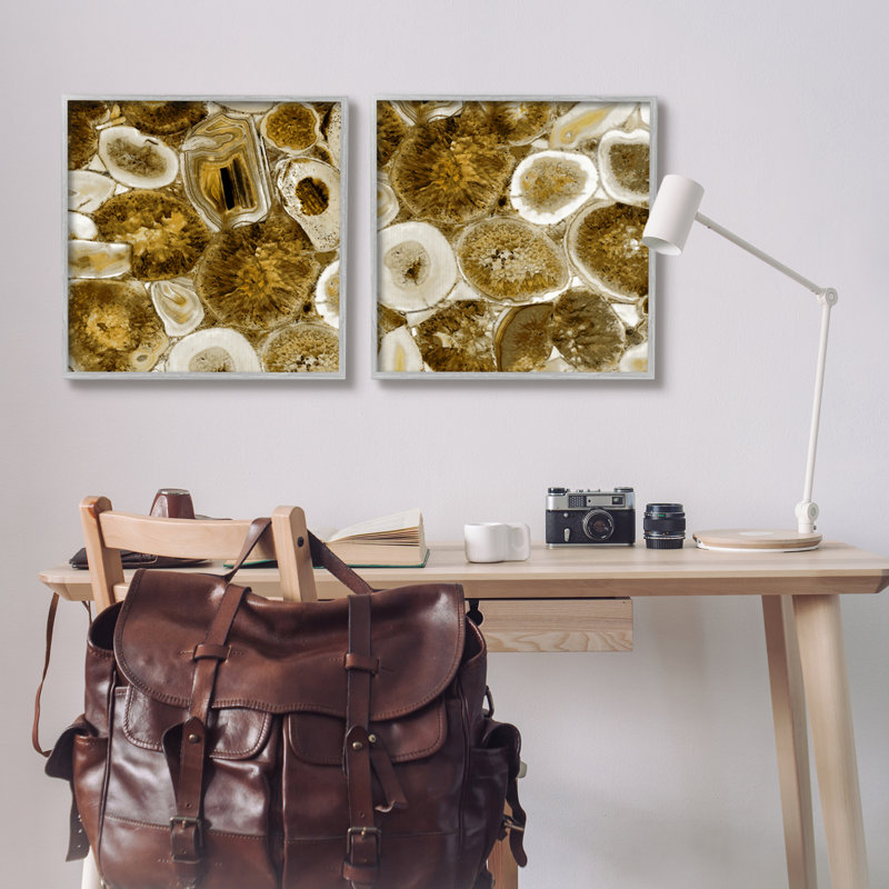 «Abstract Geodes Minéral Nature», ensemble de 2 photos non encadrées sur panneau de fibres à densité moyenne, Toile tendue