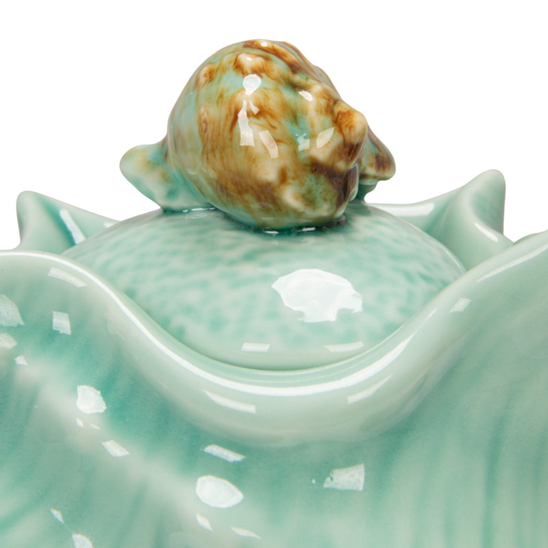 Stoneware Shell-Shaped Teapot With Starfish And Shells Handle