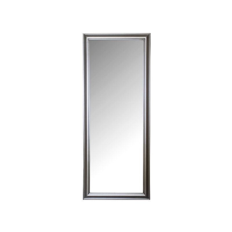 Johnstown Wood Flat Wall Mirror, Silver