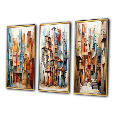«Cubism Art Multidimensional», 3 pièces sur toile