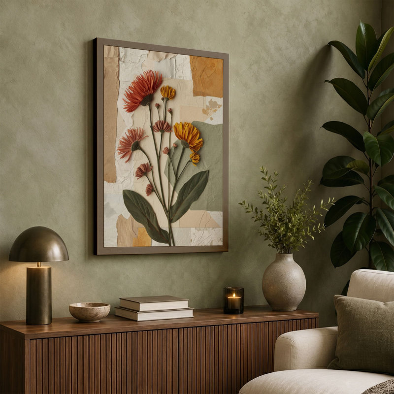 Carnation Study Botanical - Wrapped Canvas, 18x12 - 45.7 x 30.5 cm, Black Border