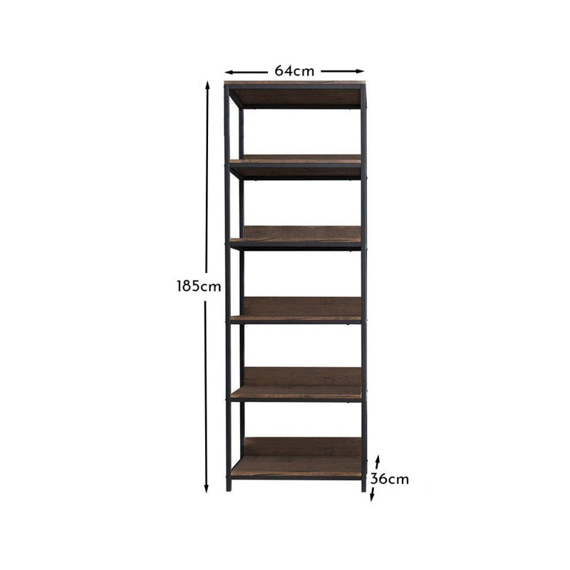 Alodie 185cm H x 64cm W Steel Etagere Bookcase
