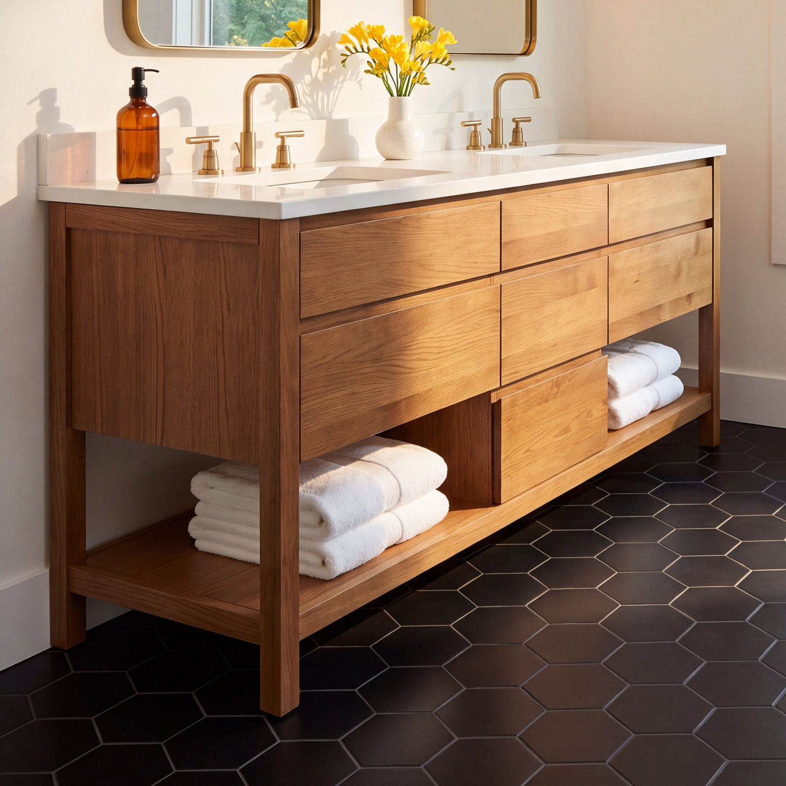 Hedron 4" x 5" Ceramic Wall Tile, Black