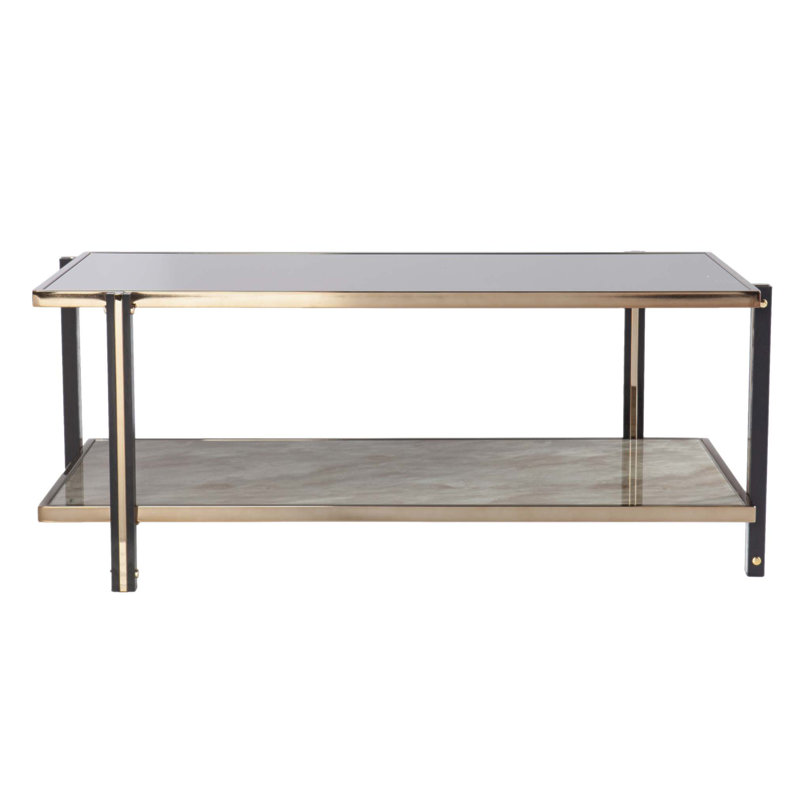 Table basse avec plateau en miroir Thornsett, parfaite pour ajouter de l'élégance et de la beauté réfléchissante à n'importe quel salon