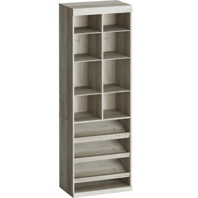 Système de rangement modulaire en bois l 23,6 po x H 78,7 po avec tablette et cubes