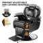 Fauteuil de barbier à hauteur réglable noir