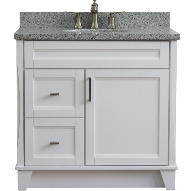 Ensemble de meuble-lavabo simple 37 po, gris, Blanc