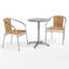 Ensemble de table ronde intérieure / extérieure en aluminium 31,5 po avec 2 chaises en rotin DuJuan-24678267-95054460