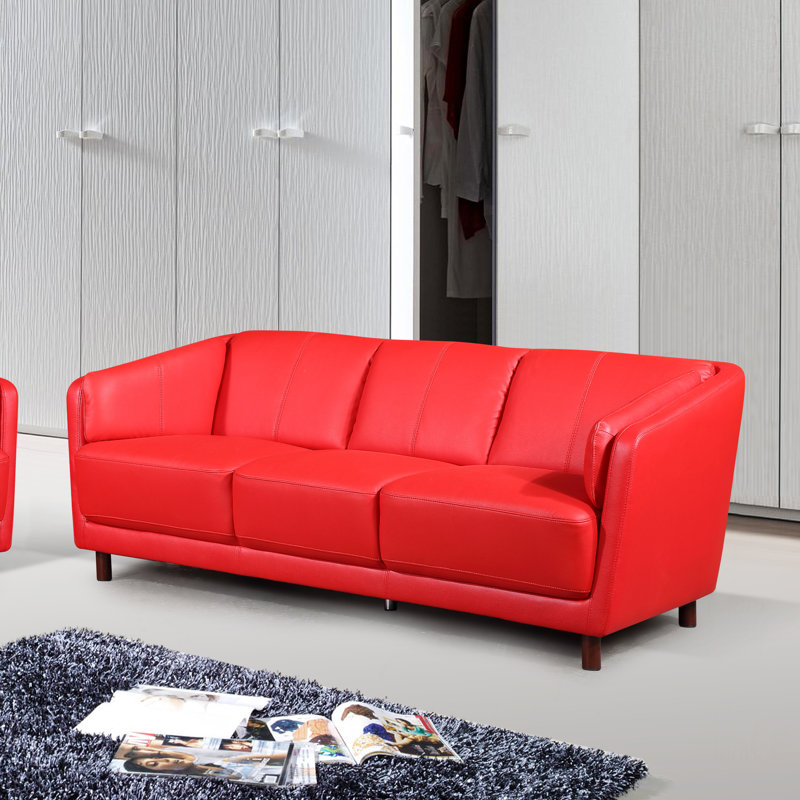 Canapé à accoudoirs carrés 75,6 po Evertsen, Jaune / moutarde, H 29 po x l 55 po x P 33 po