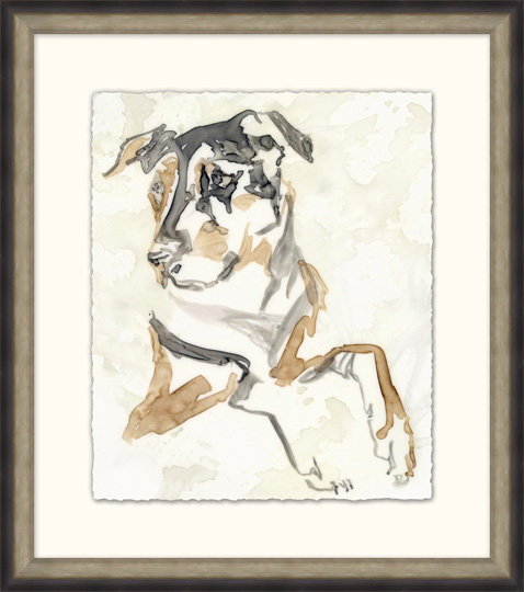 Opale - peinture encadrée sur papier