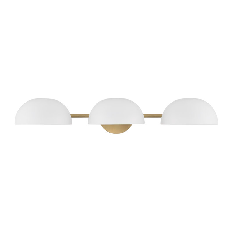 Reece 3-Light Aged Brass and White Metal Vanity Light