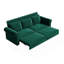 Canapé Chesterfield, canapé-lit gigogne de 93,7 po, canapé-lit convertible en velours 3 en 1 avec garniture cloutée et accoudoirs roulés, canapé-lit multifonctionnel pour salon, chambre à coucher, vert