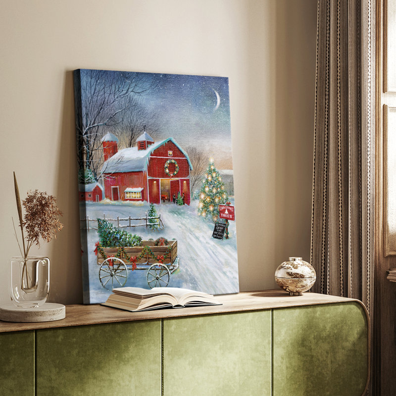 Christmas Tree Barn -Gallery Wrapped Cavas, 18" H x 12" W
