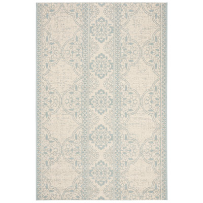Tapis intérieur / extérieur turquoise / crème Danya