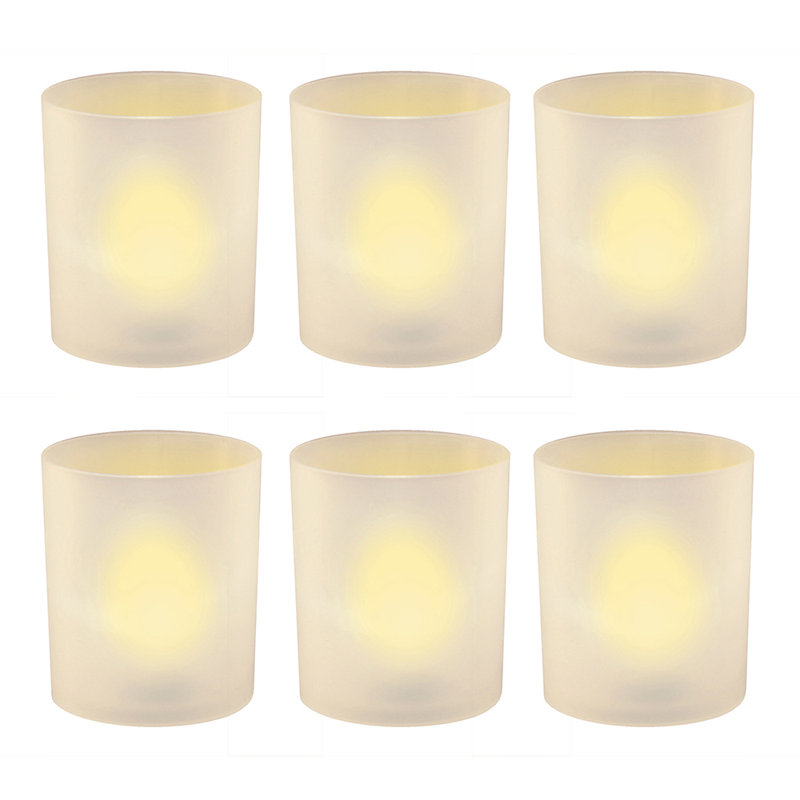 Votives givrées avec lumières DEL à piles, Amber