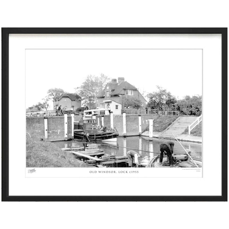 Old Windsor, Lock C1955 by Francis Frith - Single Picture Frame Print, 40cm H x 50cm W x 2.3cm D