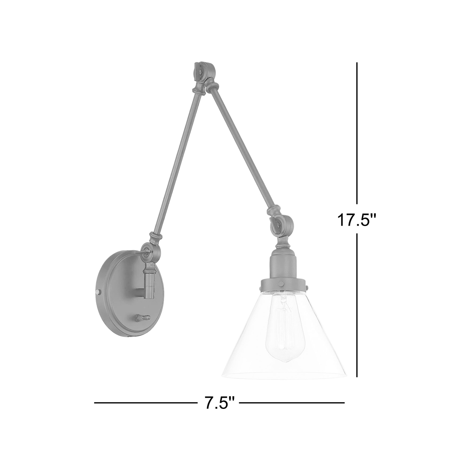 Catalina 1-Light Plug-in Swing Arm Wall Sconce, Matte Black
