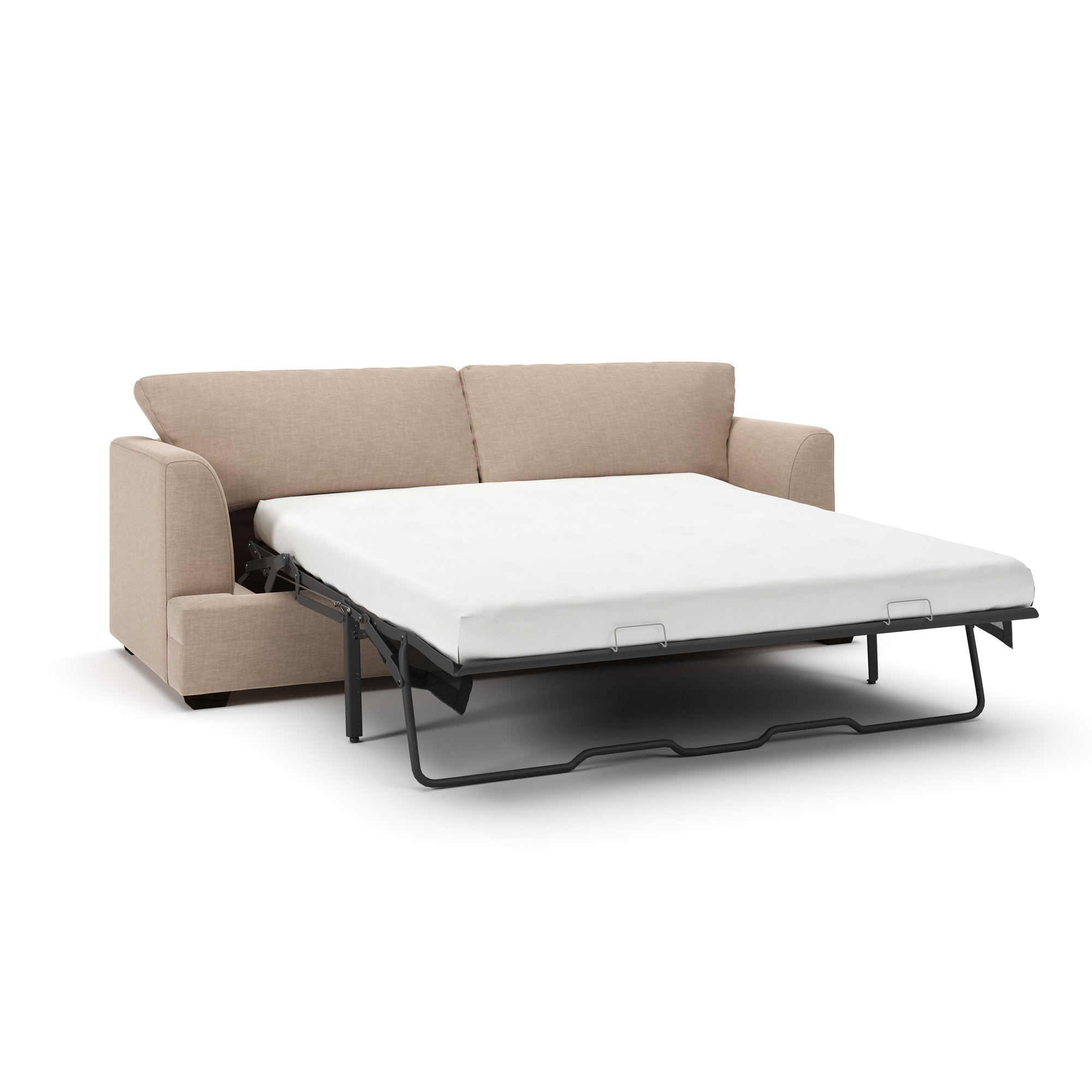 Edan Upholstered Queen Sleeper Sofa, Conversation Linen Basketweave