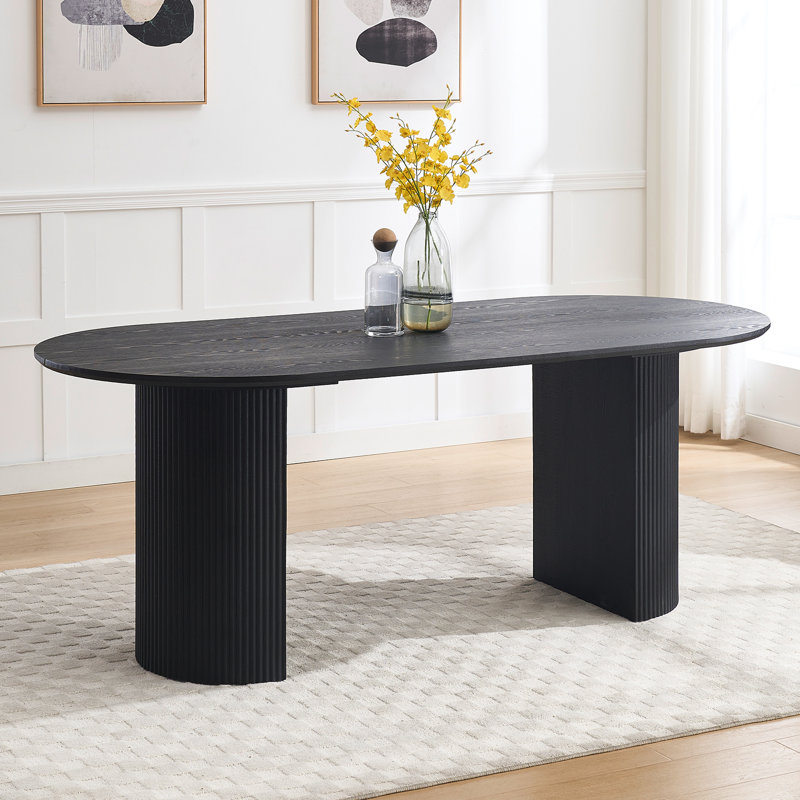 Ensemble de table de salle à manger 4 pièces en bois massif rustique avec chaise et banc, Noir, Beige/brun