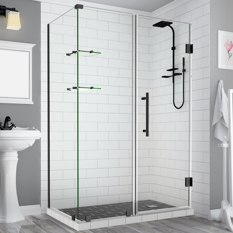 Cabine de douche rectangulaire à charnière 34 x 72 po Bromley