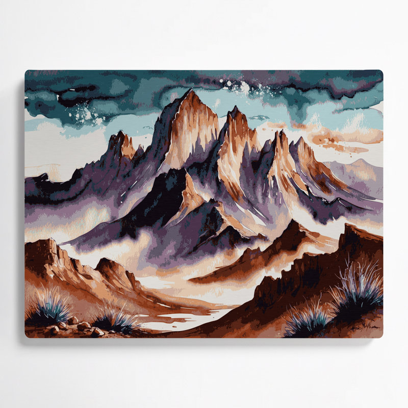 Art mural gris en métal South Ridge Country, H 132 po x l 168 po x P 0,05 po