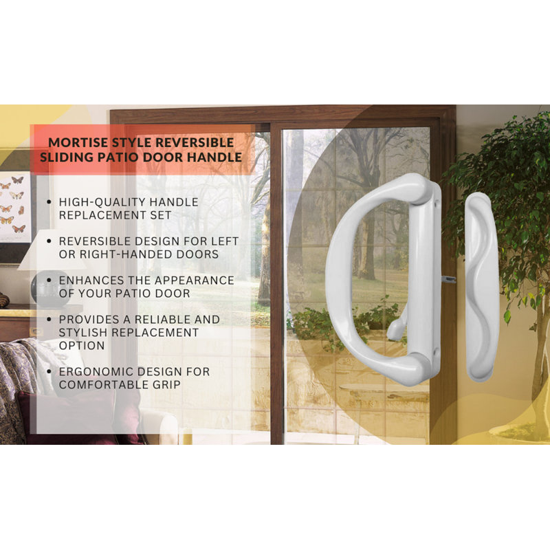 Involute Interlock Patio Door Handle Set, White