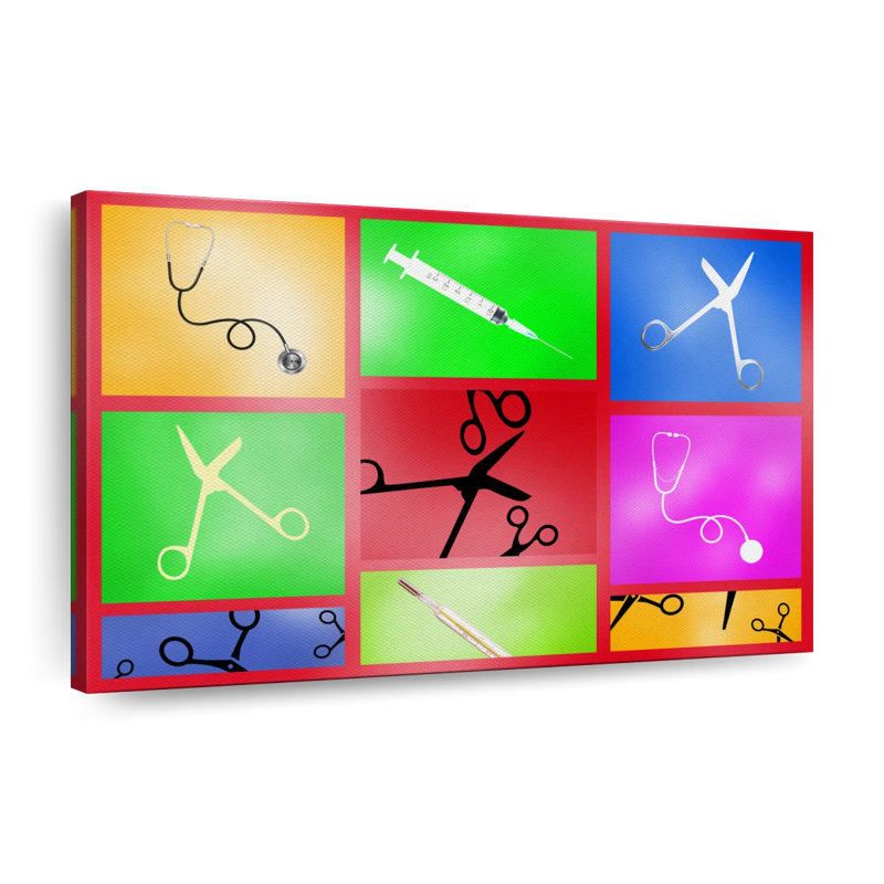 Impression sur toile d'outils médicaux, H 26 po x l 39 po x P 1,25 po