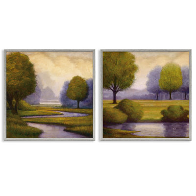 Lavender Sunrise Reflections 2 Piece Framed Giclee Art Set, design by Gregory Williams