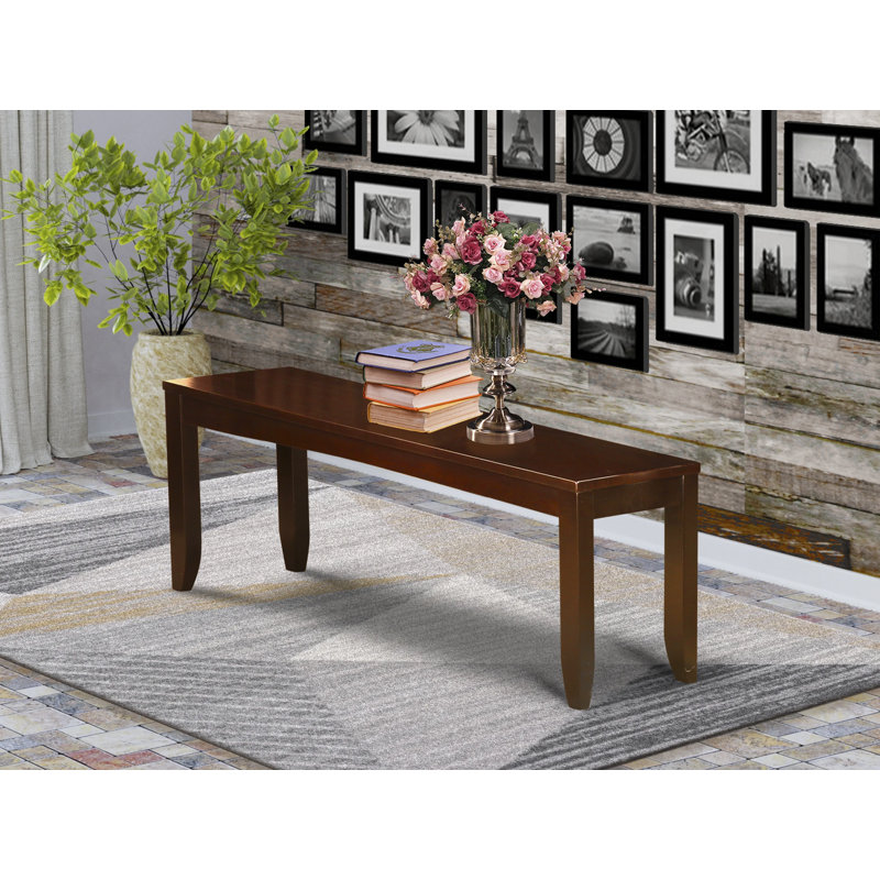 Lynfield Dining Room Bench with Solid Wood Seat, Espresso, Espresso