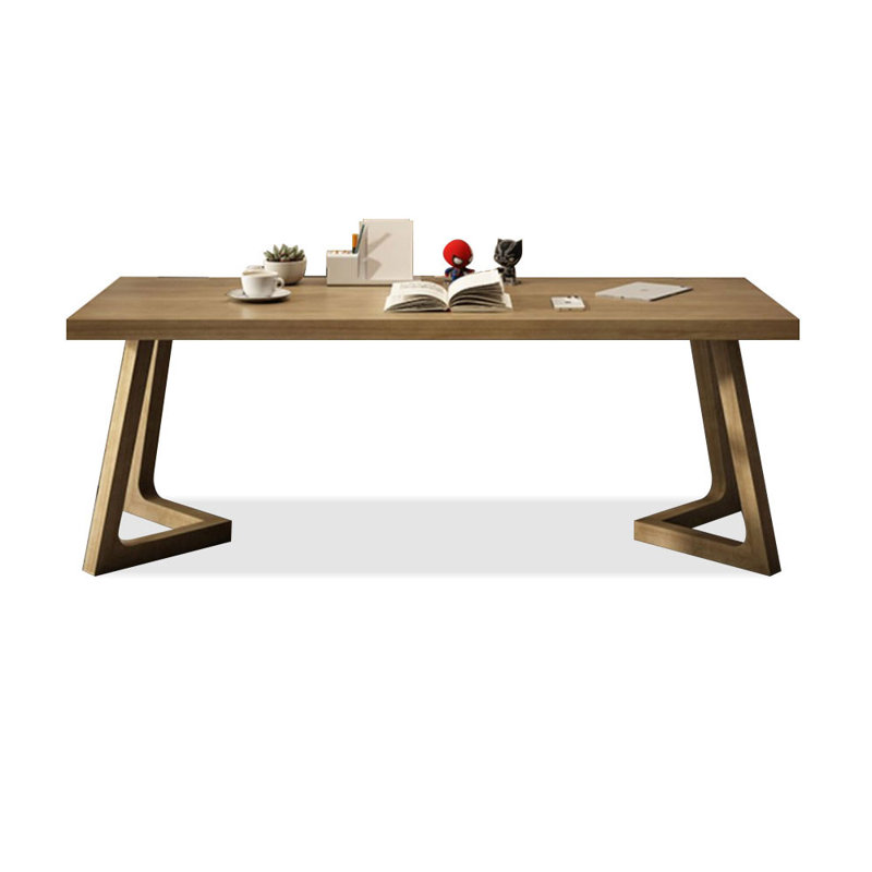 Brown Rectangular Solid Wood desks, 29.53" H x 62.99" W x 23.62" D