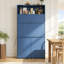 Garde-manger compact, buffet de 69 po de hauteur avec huche et poste de travail pliable, armoire de rangement multifonctionnelle avec tablette réglable et prise de courant pour la salle à manger, le salon, bleu foncé-2101390244