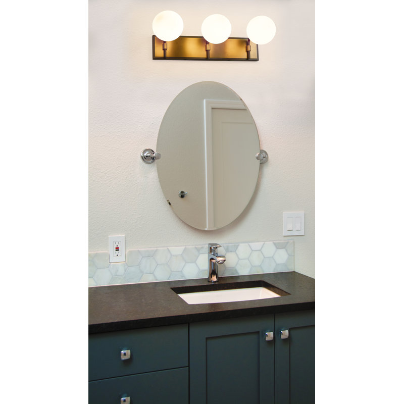 DeVecchi 3 - Light Dimmable Vanity Light, Olde Brass, Opal