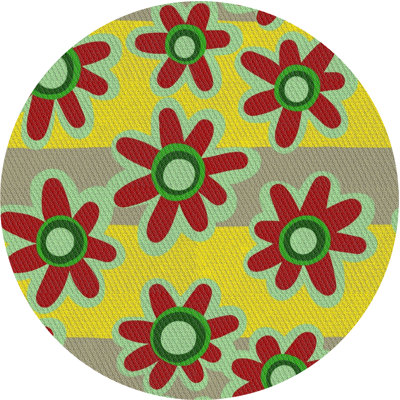 Tapis jaune/rouge/vert à motifs